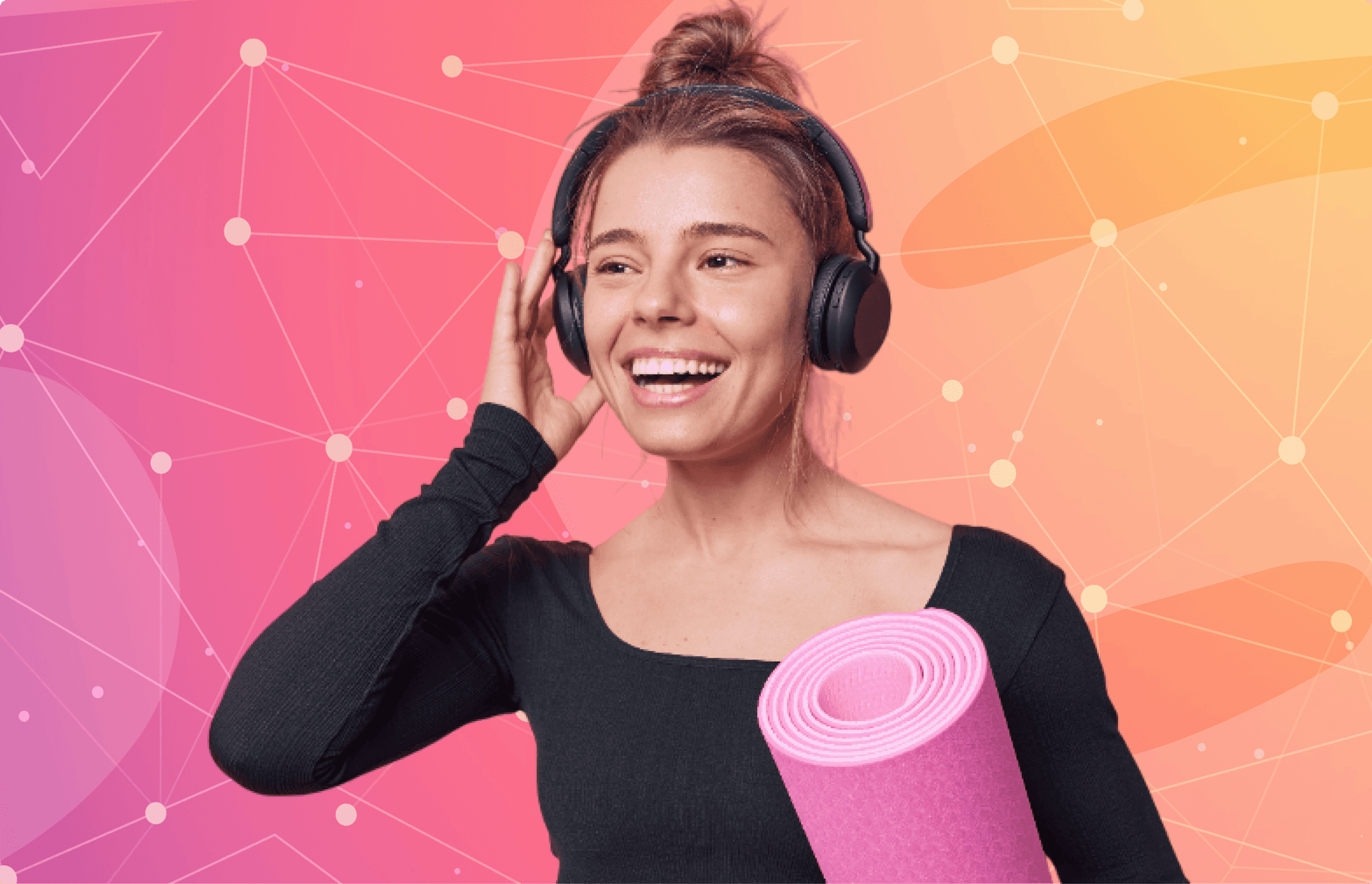 girl with yoga mat
