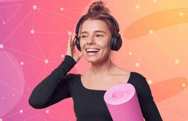 girl with yoga mat